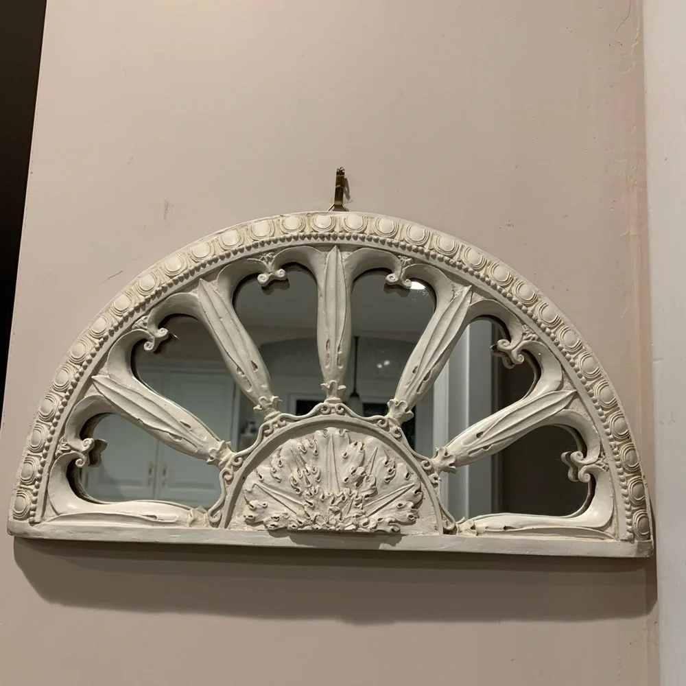 Distressed Half Moon Shape Mirror Wall Decor